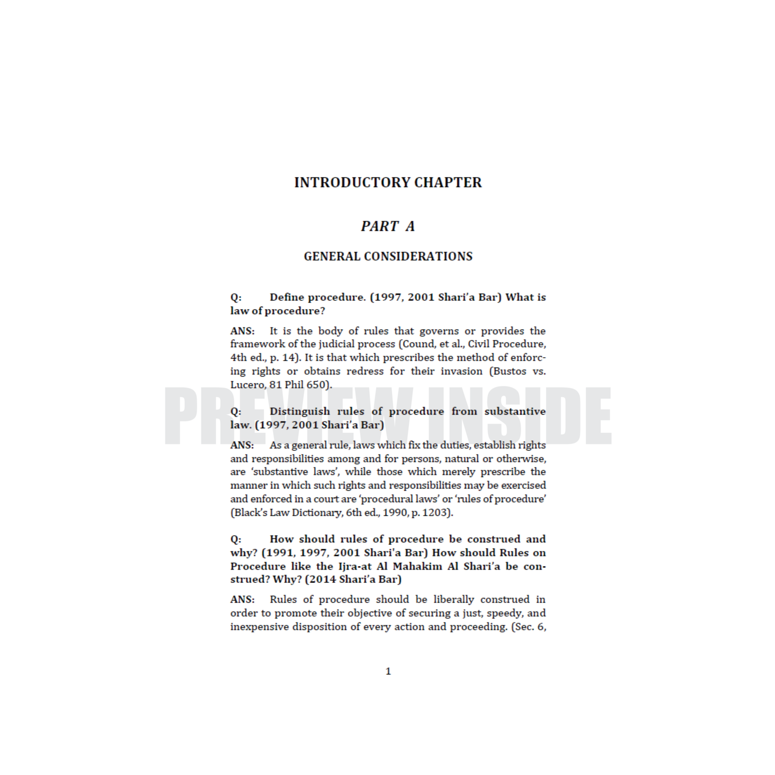 Reviewer in Procedure and Evidence Gov. Phil. Shari’a Courts – Centralbooks