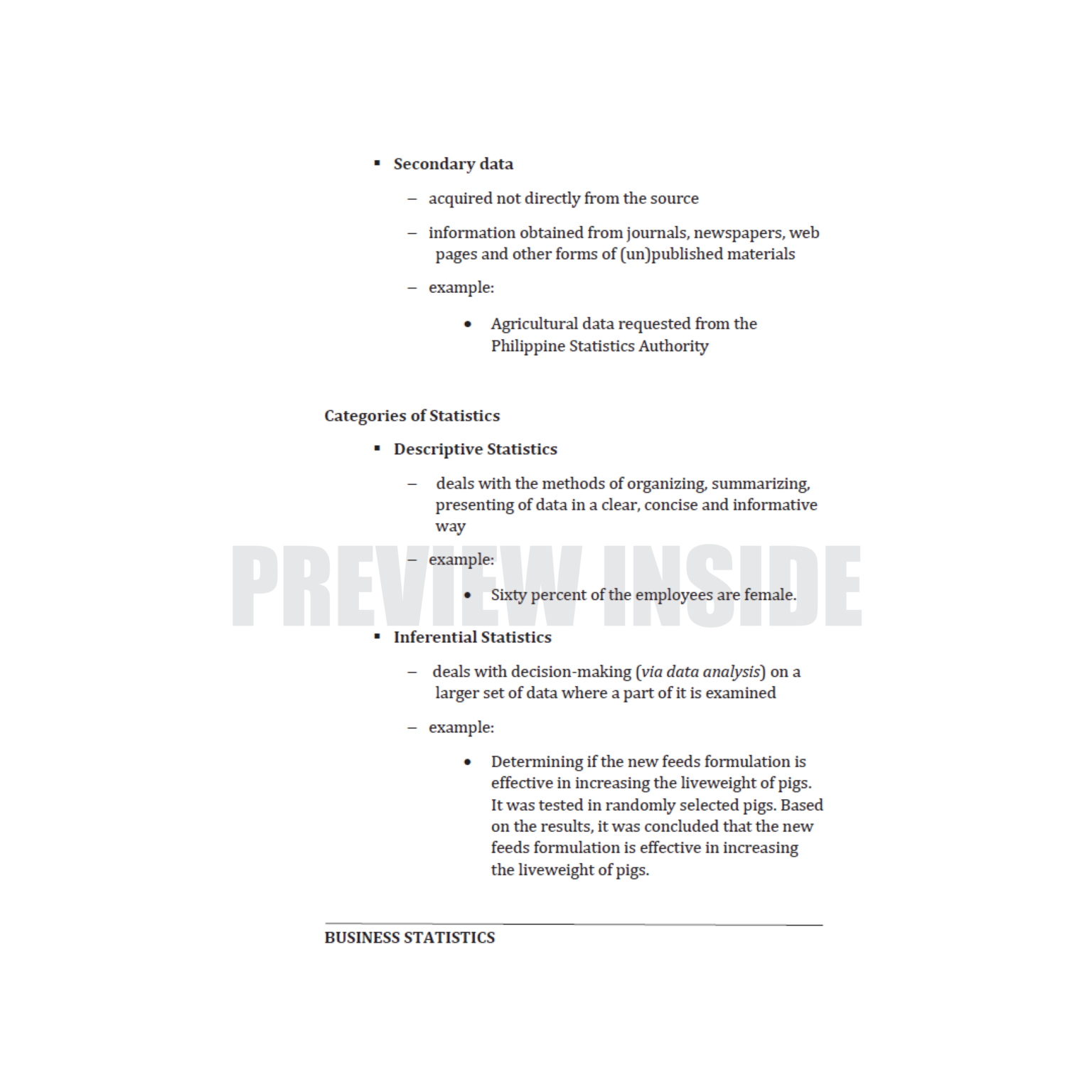Business Statistics Module Business Statistics – Centralbooks