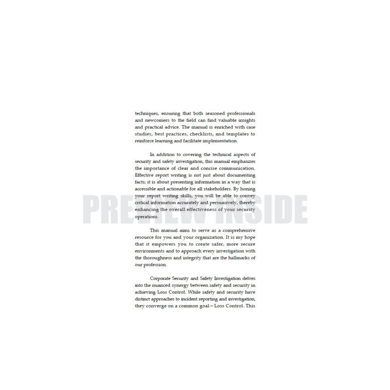 Corporate Security, Safety Investigations and Report Writing Handbook - Image 4