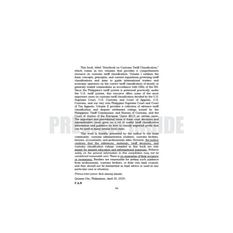 Hornbook on Customs Tariff Classification Volume 1 - Image 5
