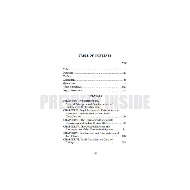Hornbook on Customs Tariff Classification Volume 1 - Image 6