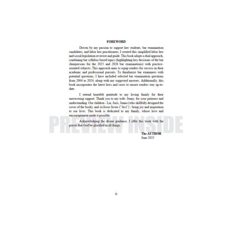 Labor Law and Social Legislation: A Simplified Q&A Reviewer and Guide for Bar Examinees, Students, and Practitioners - Image 3