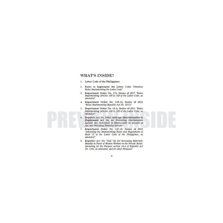 The Labor Code of the Philippines (Codal) – Centralbooks