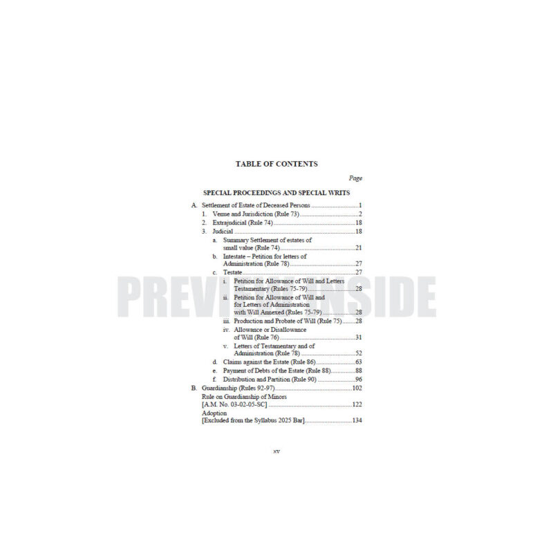 Bar Reviewer in Remedial Law (Syllabus-Based) Volume 2 - Image 2