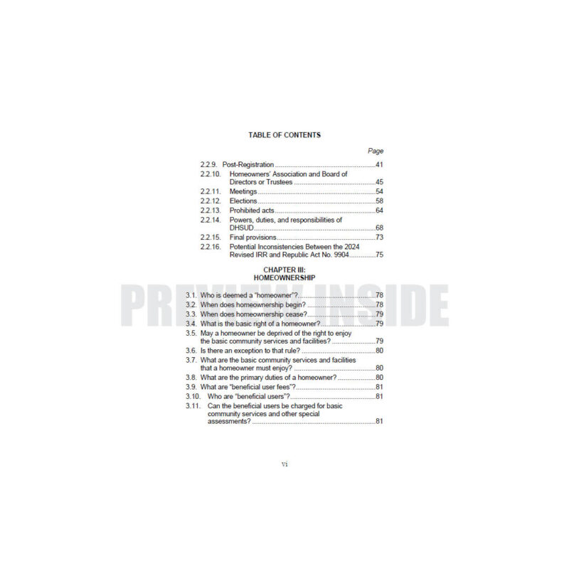 The 2024 Revised Rules for Homeowners' Associations and Similar Organizations in Subdivisions and Resettlement Sites: Annotated - Image 3