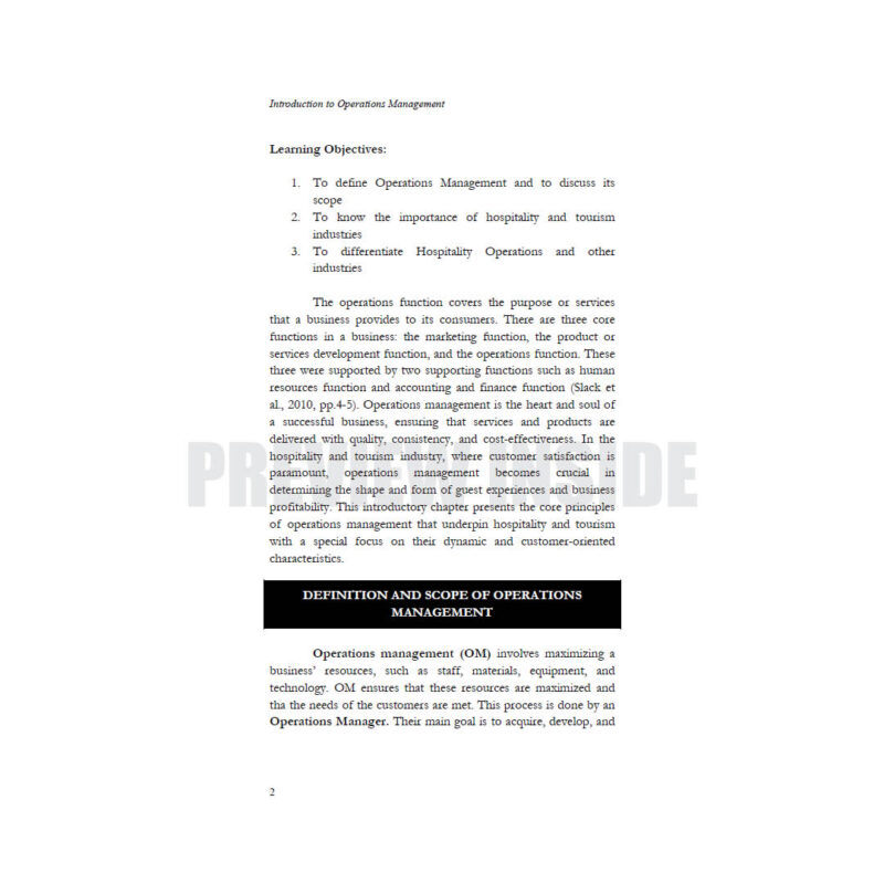 Operations Management: For Hospitality and Tourism Management - Image 6