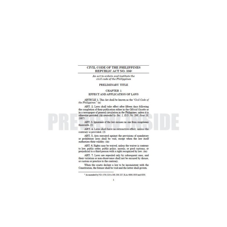 Civil Code of the Philippines (Lawyer’s Edition) – Centralbooks