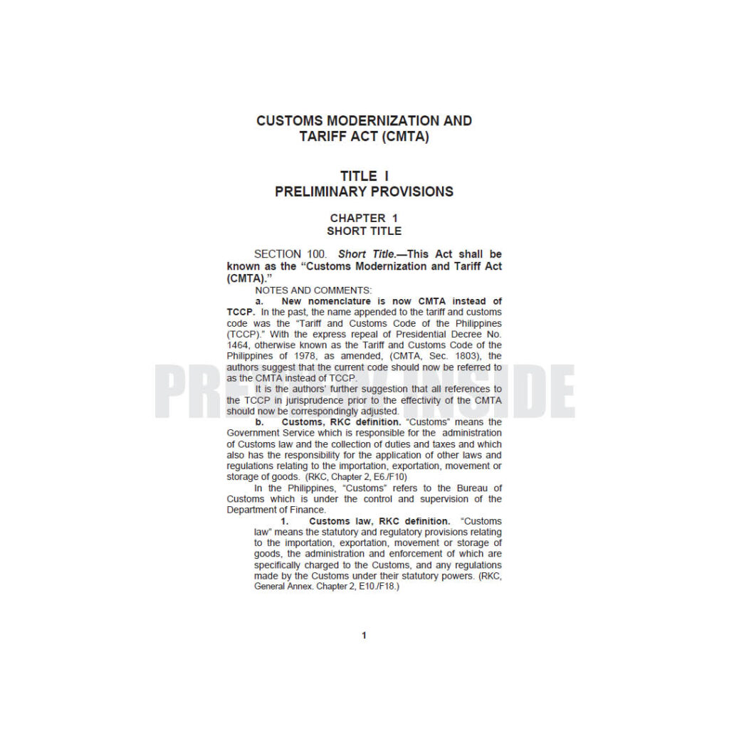 Tariffs Paperwork Customs Guide to Tariff and Customs Laws – Centralbooks
