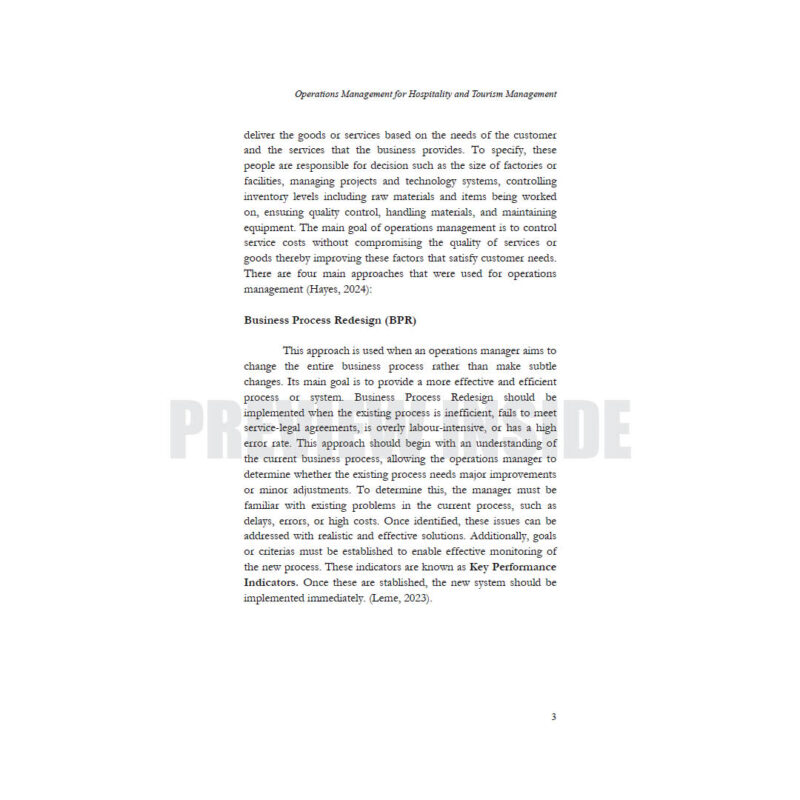 Operations Management: For Hospitality and Tourism Management - Image 7