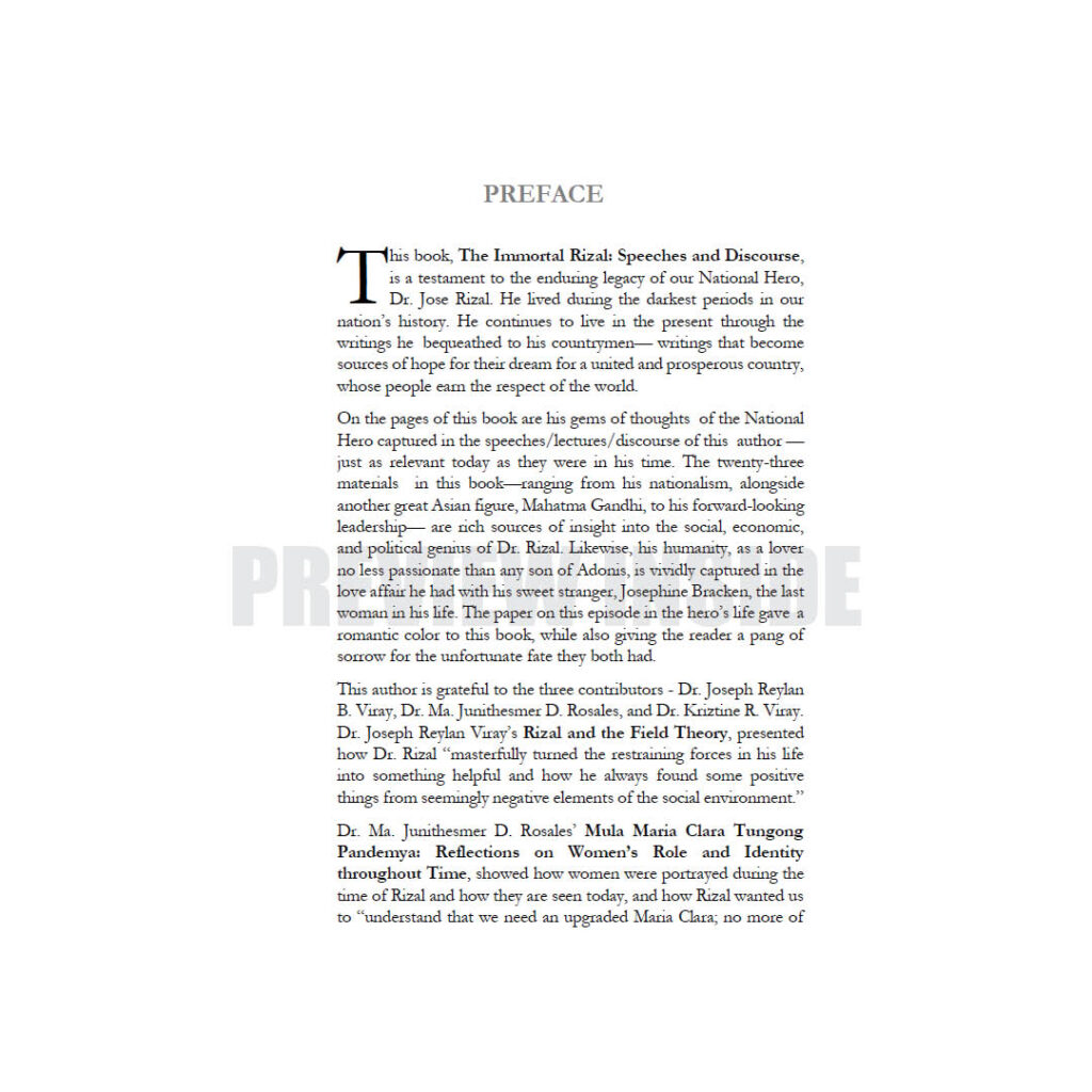 Jose Rizal Scripture The Immortal Jose Rizal: Speeches and Discourse – Centralbooks