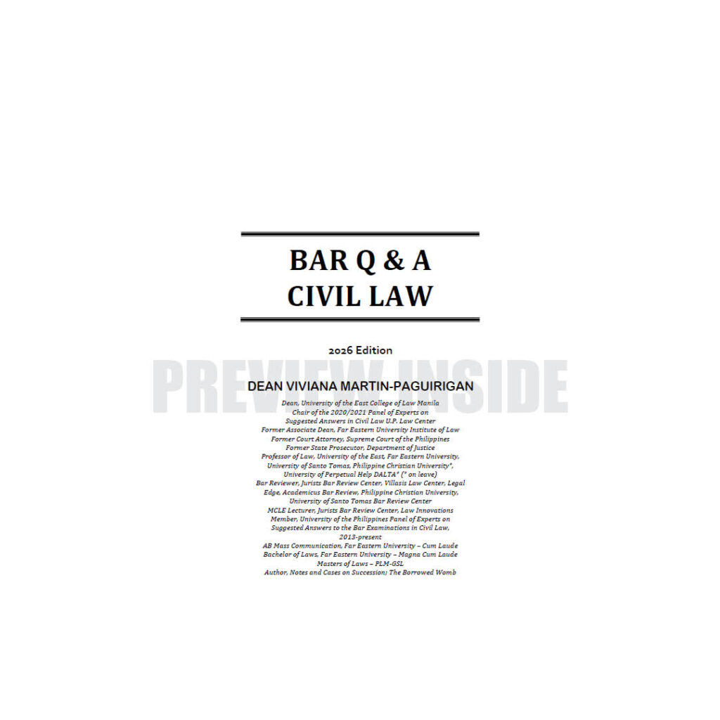 Bar Q and A Civil Law – Centralbooks