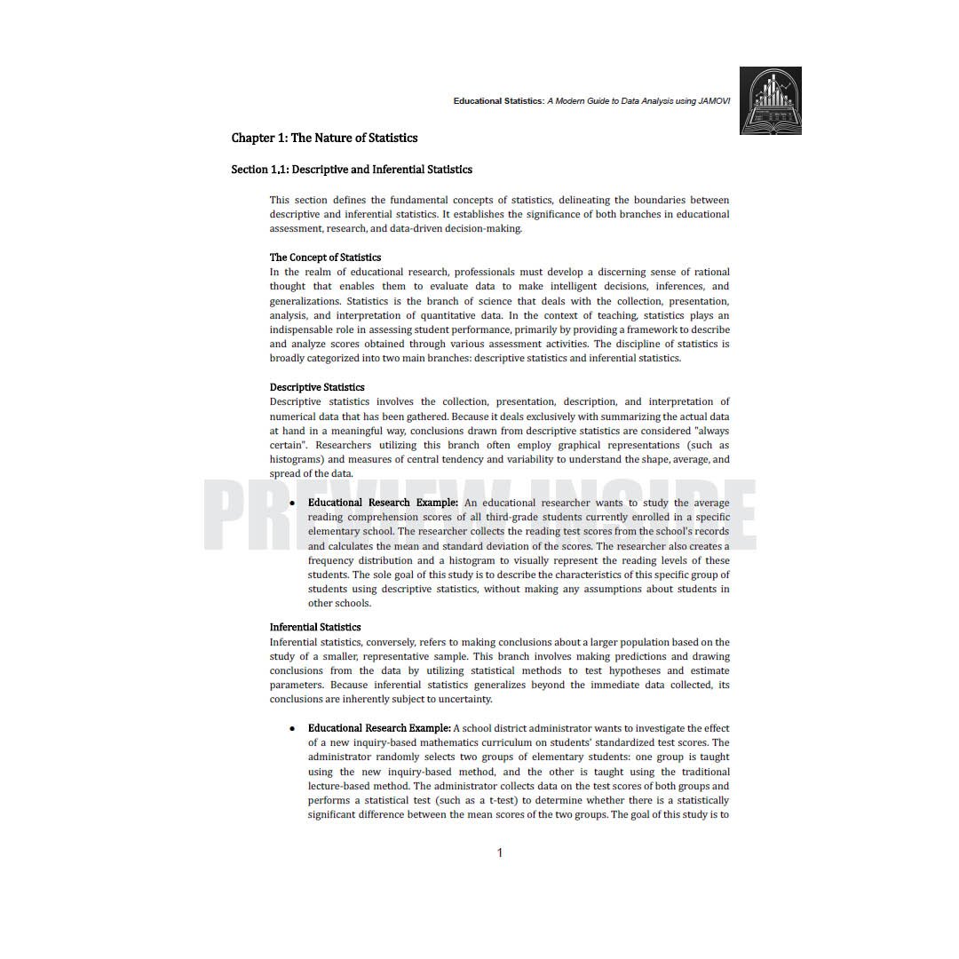 Educational Statistics: A Modern Guide to Data Analysis using JAMOVI - Image 6