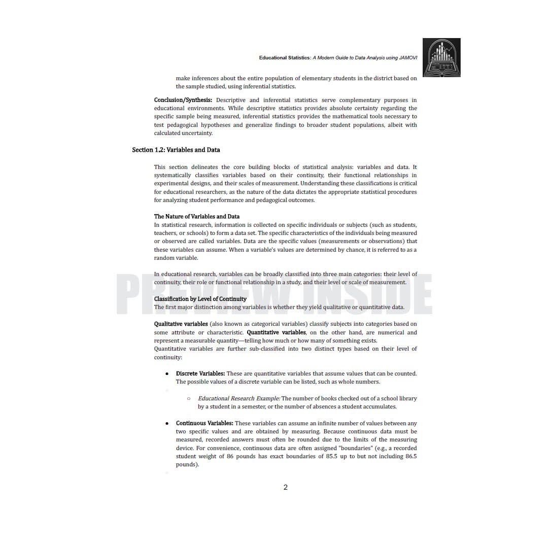 Educational Statistics: A Modern Guide to Data Analysis using JAMOVI - Image 7