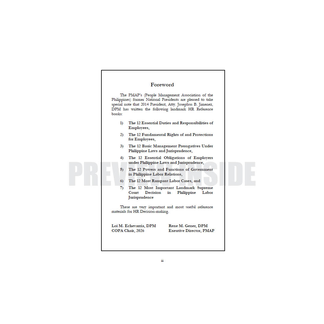 The Philippine HR Law 101 – Module Three: The Third Duty – The Duty to Work With Focus, Diligence, and Commitment and to Perform One’s Duties in the Highest Quality and on Strict Timeliness - Image 3