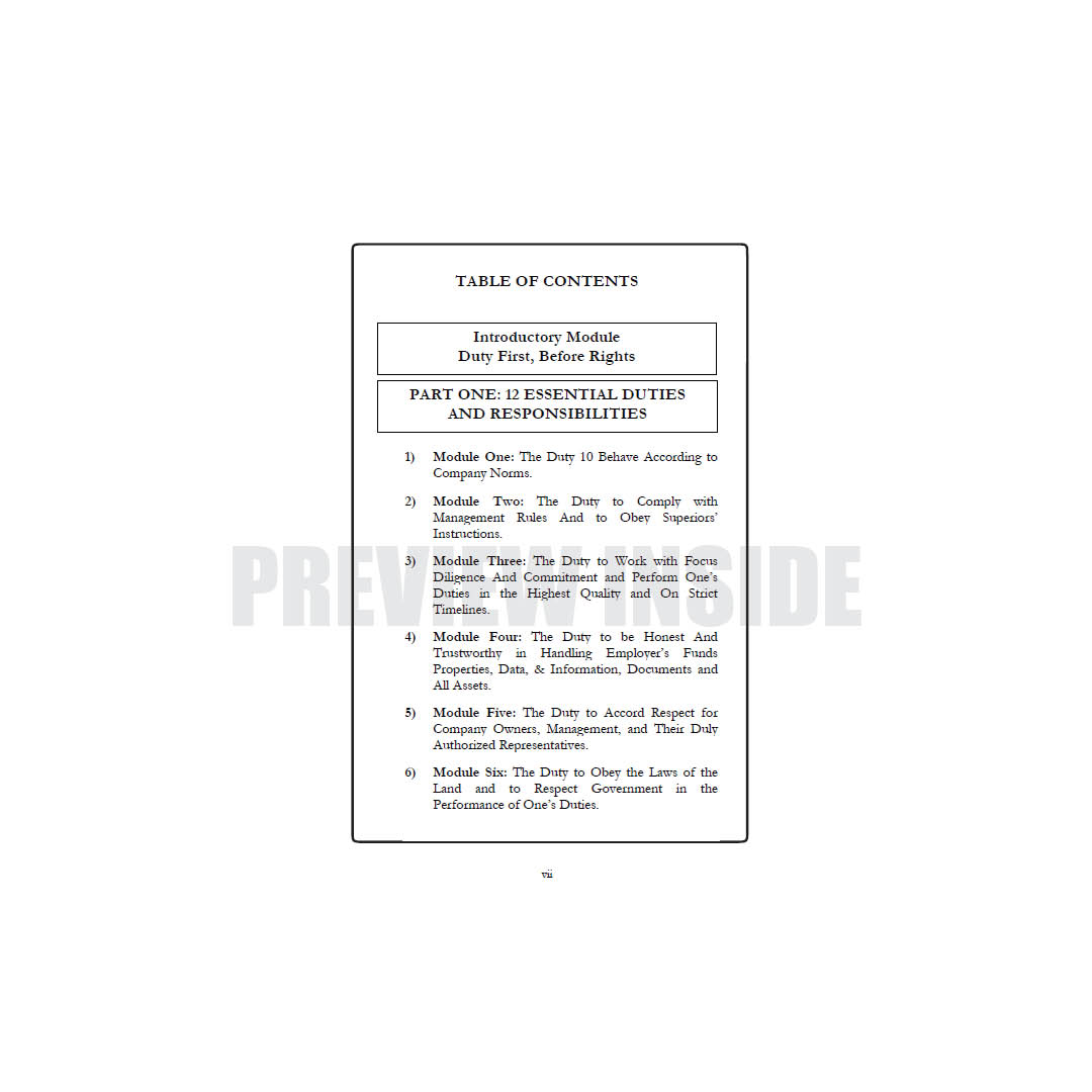 The Philippine HR Law 101 – Module Three: The Third Duty – The Duty to Work With Focus, Diligence, and Commitment and to Perform One’s Duties in the Highest Quality and on Strict Timeliness - Image 6